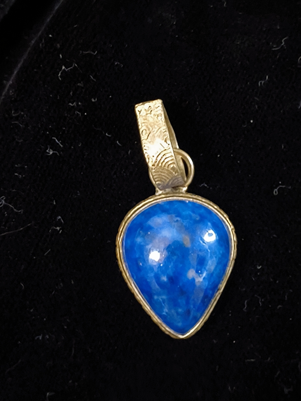 VTG 925 Sterling Silver Lapis Lazuli Teardrop Pendant Artisan